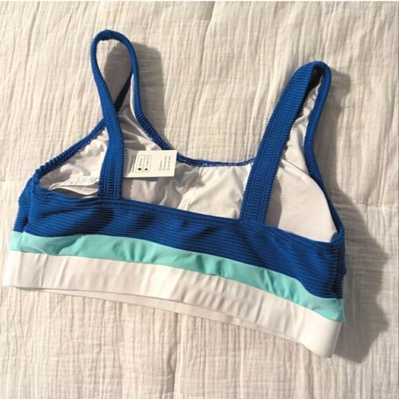 Cupshe Blue Bikini Medium High Waisted Swim Suit Bathing Suit New Colorblock - Picture 5 of 6